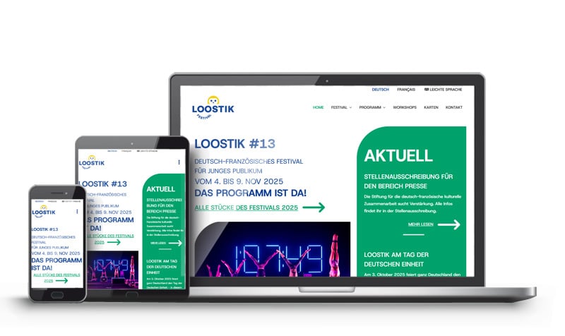 Website Referenz für LOOSTIK Festival