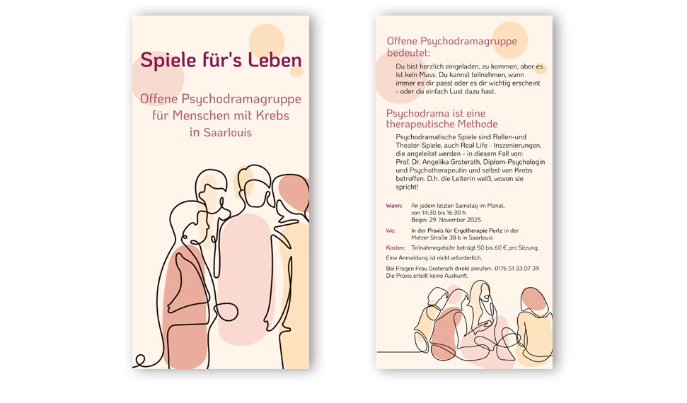 Referenz - Flyer - Psychodramagruppe